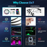 43.31" Streamer Car Ambient Light - RGB 64 Color Universal LED Interior Strip
