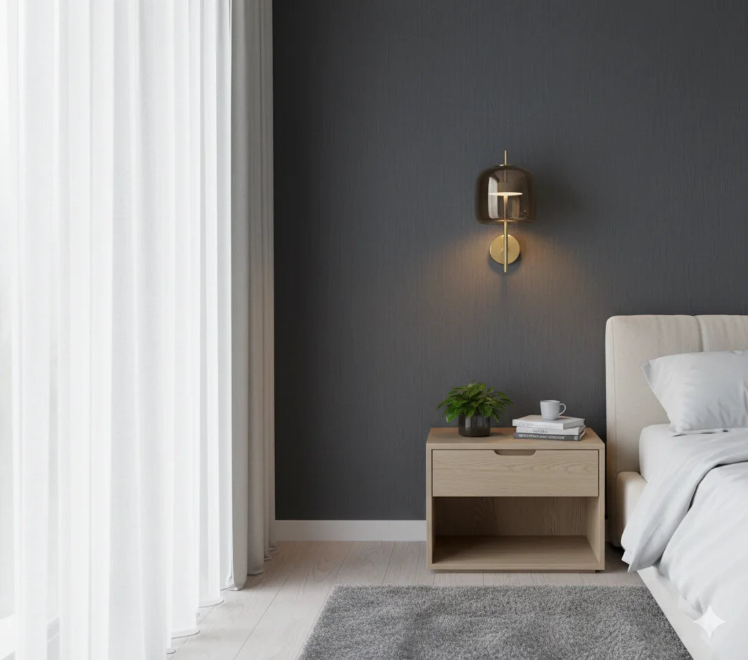 Elegant Glass Wall Lamp - Nordic-Style Sconce for Bedroom & Living Room