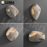Wabi Sabi Style Cement Wall Lamp, Japanese Style Creative Wall Light for Art Hotel Livingroom Background Bedroom LED Lighting