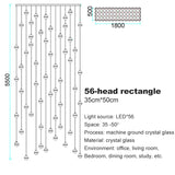 LED Villa Staircase Pendant Lights Long Cable Hanging crystal glass ball droplight for Restaurant Bar Indoor Decorative