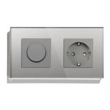 Dimmer Light Switch Rotary Knob Glass Mechanical LED Dimmable Wall Mounted Switches EU Standard Switches