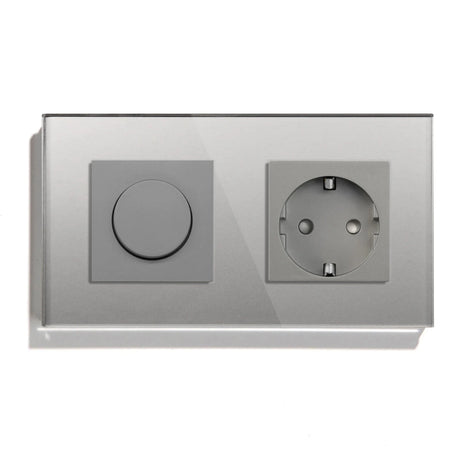 Dimmer Light Switch Rotary Knob Glass Mechanical LED Dimmable Wall Mounted Switches EU Standard Switches