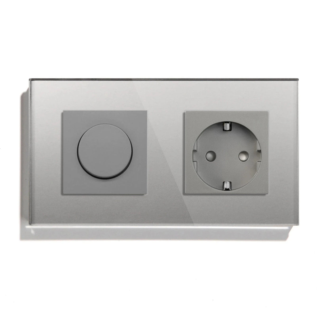 Dimmer Light Switch Rotary Knob Glass Mechanical LED Dimmable Wall Mounted Switches EU Standard Switches