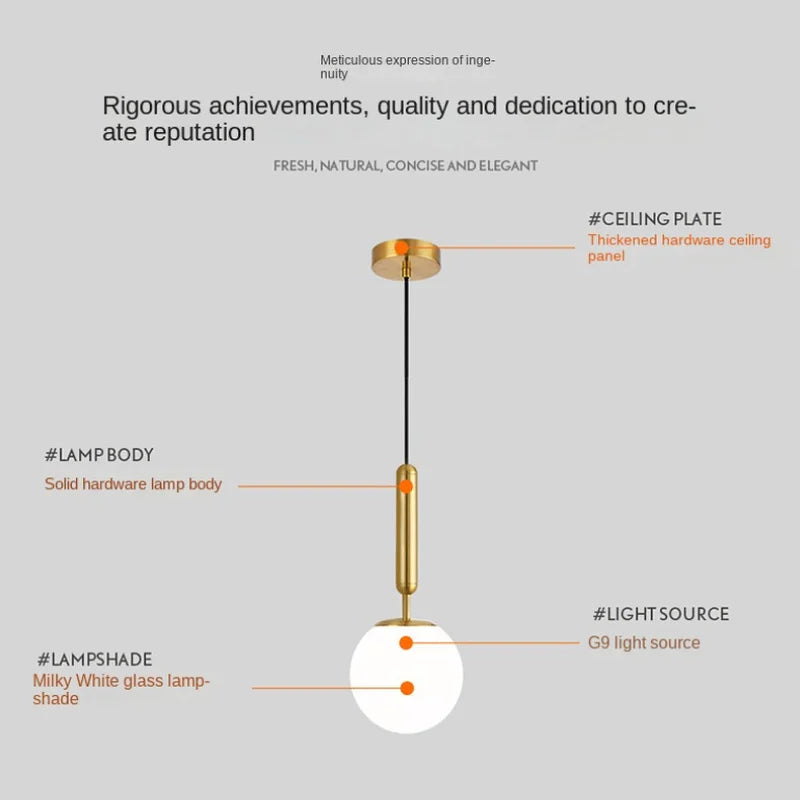 Nordic Colored Glass Pendant Lights Modern Simple Glass Art Hanging Lamp Restaurant Bar Sus pendent Bedroom Bedside Lamp Fixture