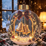 8cm LED Light Up Christmas Ball Ornament Santa Claus Snowman Glowing Plastic Bauble Xmas Tree Hanging Pendant Xmas Party  Decor