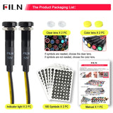 8mm LED Symbol Indicator Light - 12V 24V Black Metal Dash Pilot Lamp