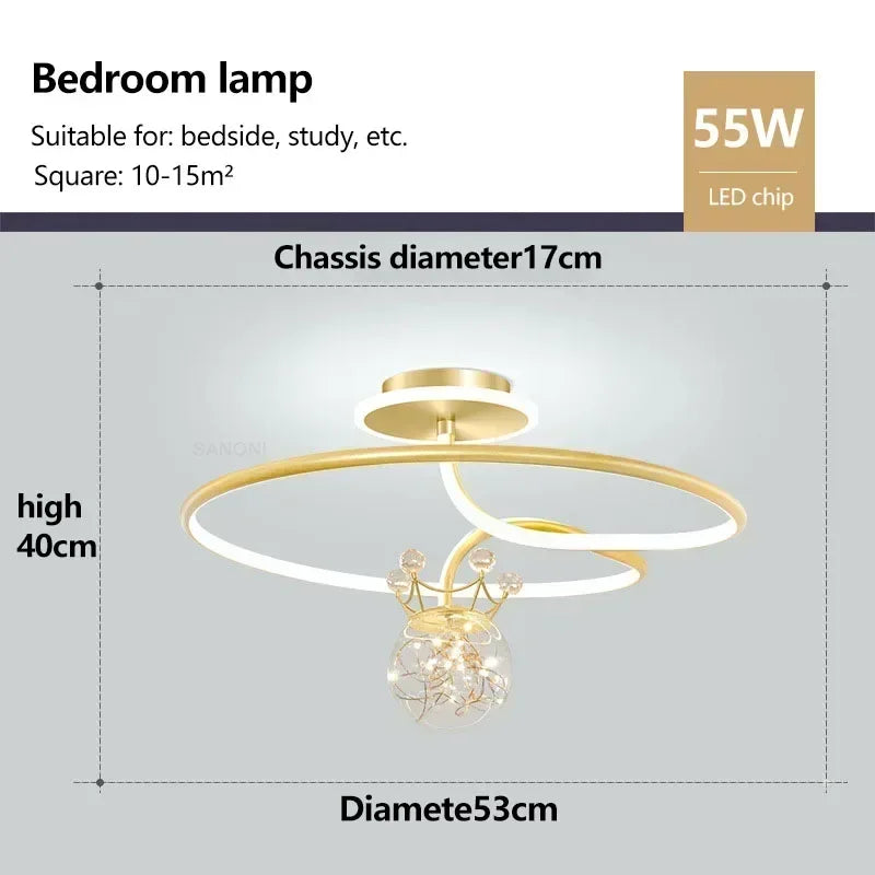 Modern Planet LED Ceiling Lights Lovely Crown Star Chandelier for Living Dining Room Kid's Bedroom Home Decoration Lamps Lustre