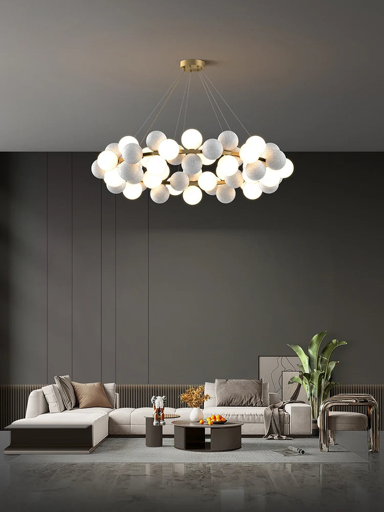 2026 Modern Glass Bubble Chandelier - Dimmable Art Deco Hanging Lamp