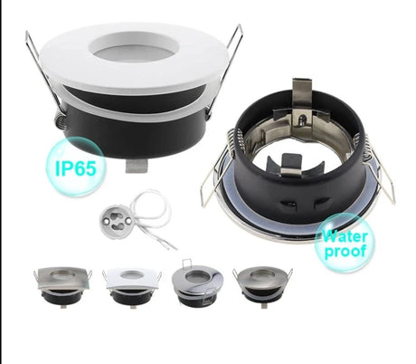 New Design IP65 Waterproof Recessed GU10/MR16 Led Spot Light Fixtures Downlight Frame Round Square GU10 Spotlight Bulb Housing