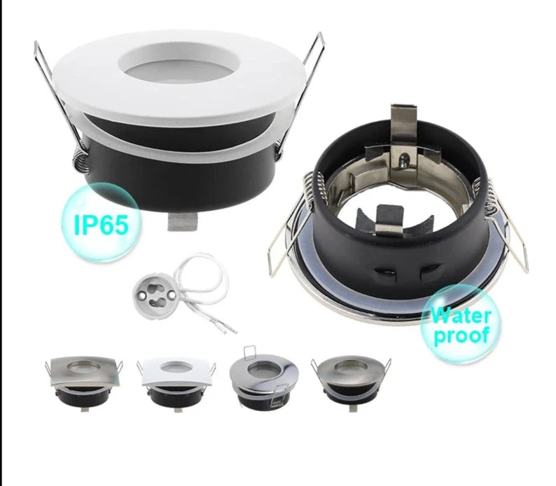 New Design IP65 Waterproof Recessed GU10/MR16 Led Spot Light Fixtures Downlight Frame Round Square GU10 Spotlight Bulb Housing
