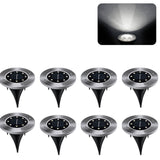 8 LED Solar Garden Lights Outdoor Patio Disk Buried Lights In-Ground Landscape Lighting For Lawn Patio Pathway Yard Deck Walkway