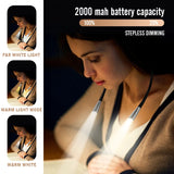 LED Neck Reading Light Flexible Handsfree Lamp Portable USB Rechargeable Book Light Knitting Camping Repairing Running Lighting