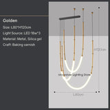 Modern Art Bar Counter Chandelier Restaurant LED Hanging Lamp Simple Line Home Decor Pendant Light Lobby Pendant Light Lamparas