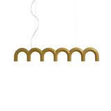 Oblure Arch Chandelier Post Modern Design Pendant Light for Coffee Living Room Kitchen U Shaped Lamp Blue Metal Macaron Lamp