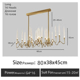 Luxury Crystal Pendant Chandelier Nordic Tree Branch Candle Shaped Indoor Lighting Living Room Bedroom Led Decoration Light
