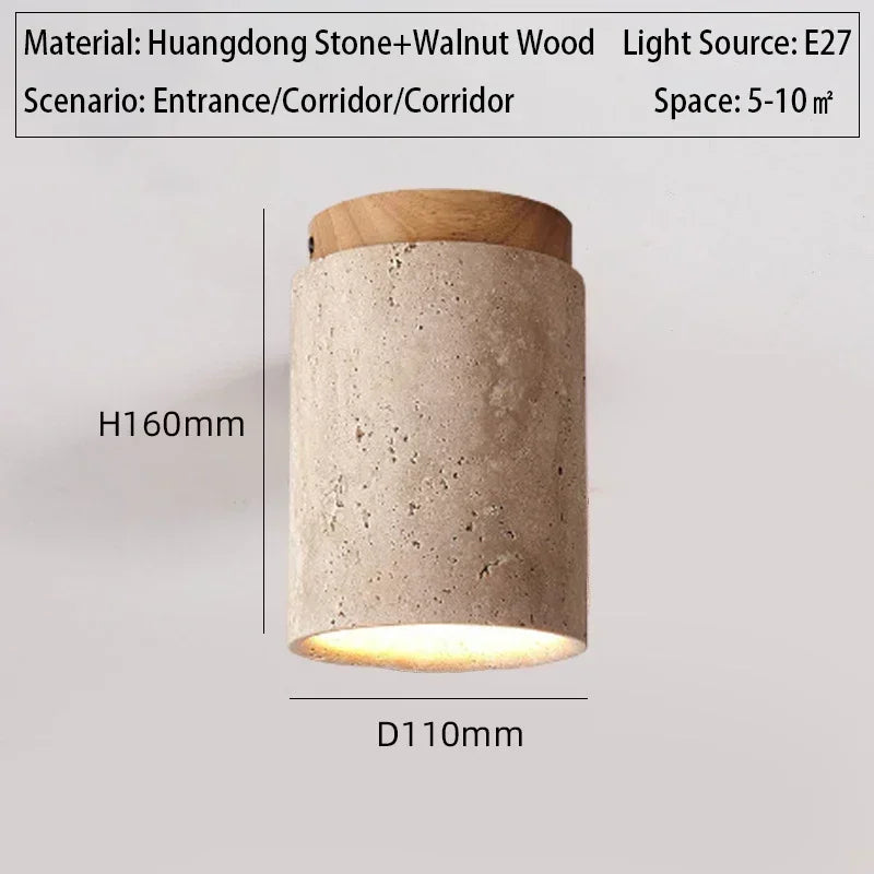 Travertine Stone LED Ceiling Lamp Aisle Corridor Light Fixture For Living Room Dining Room Bedroom Decor Chandelier Ceiling Lamp