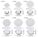 1-10PCS Recessed Round LED Downlight - 120V 220V Dual-Voltage Slim Panel Light
