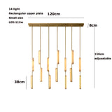 Luxury Spanish Marble Chandelier Brass Hanging Light 3 Color Dimmable Pendant Lamp for Villa Living Room Dining Area Hotel Lobby