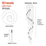 Luxury K9 Crystal LED Pendant Light - Customizable Duplex Staircase Hanging Chandelier Lamp for Living Room, Bedroom, Hotel & Shop
