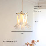 Cloudy White Glass Flower Petal Vintage Chandelier Italy Design Lighting Fixture LED Remote Dimmable Available Living Room Deco