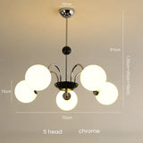 Mid-Century Retro Chandelier French Glass Ball Pengdant Lamp Bauhaus Gold/Chrome Luxury Living Room Bedroom Study Light