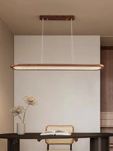 Modern Home Decoration Wooden Ceiling Chandelier Led Black Walnut Long Pendant Lamp for Dining Room Bar