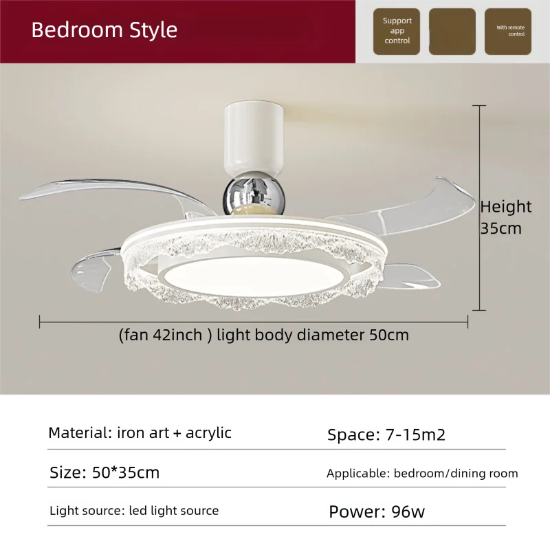 Fan Light 2026 New Living Room Light Luxury High end Italian Minimalist Restaurant Ceiling Fan Light Whole House Lighting Fixtures