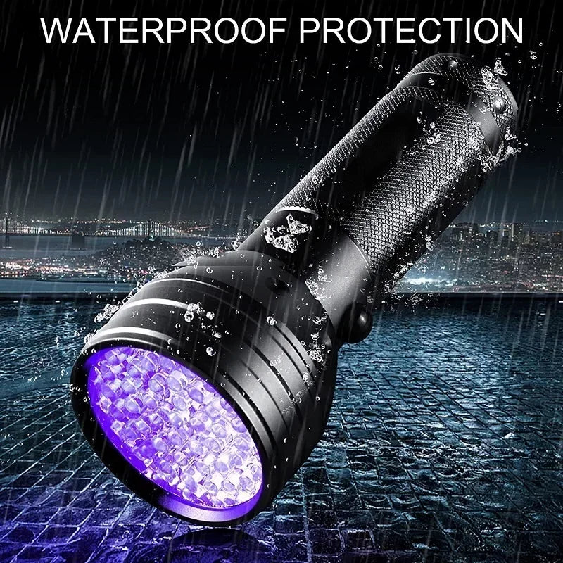 395nm UV Flashlight Black Light Waterproof 51 LED Flashlight Set with AA Battery for Home &amp; Hotel Inspection Pet Urine Detector