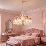 French Crystal Chandeliers Bedroom Living Room Dining Room Lamps Pink Bow Baby Room Princess Room Girl Bedroom Decor Chandelier