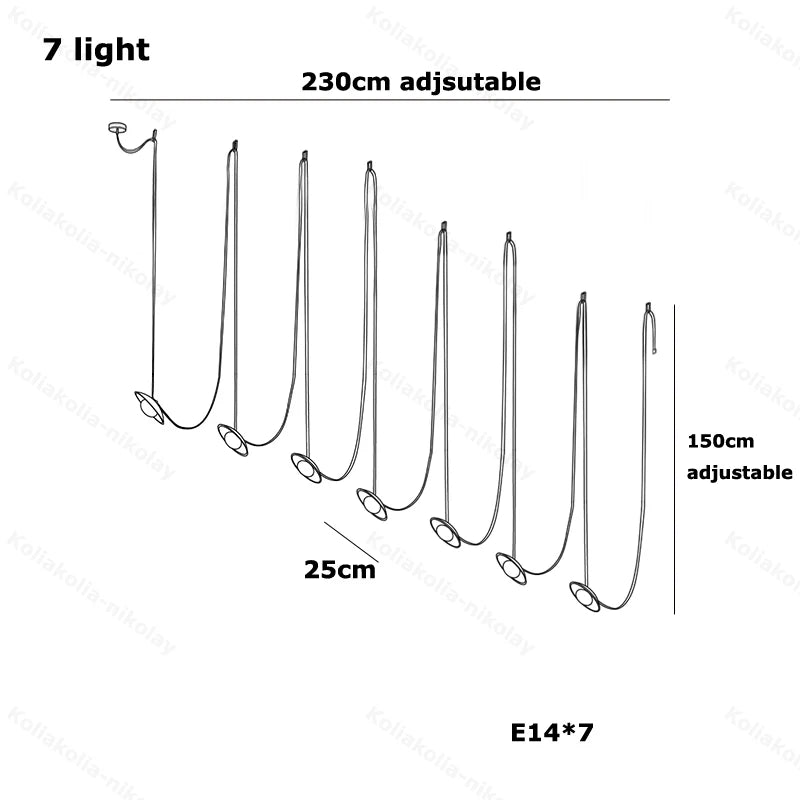 DIY Long Leather Textile Belt Flexible Dimmable LED 2026 Pendant Light Chandelier Lighting Hanging Lamp For Dinning Room