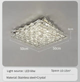 Luxury Modern Crystal Ceiling Light Chandelier - Flush Mount Ceiling Lamp Fixture for Living Room, Master Bedroom & Home Decor