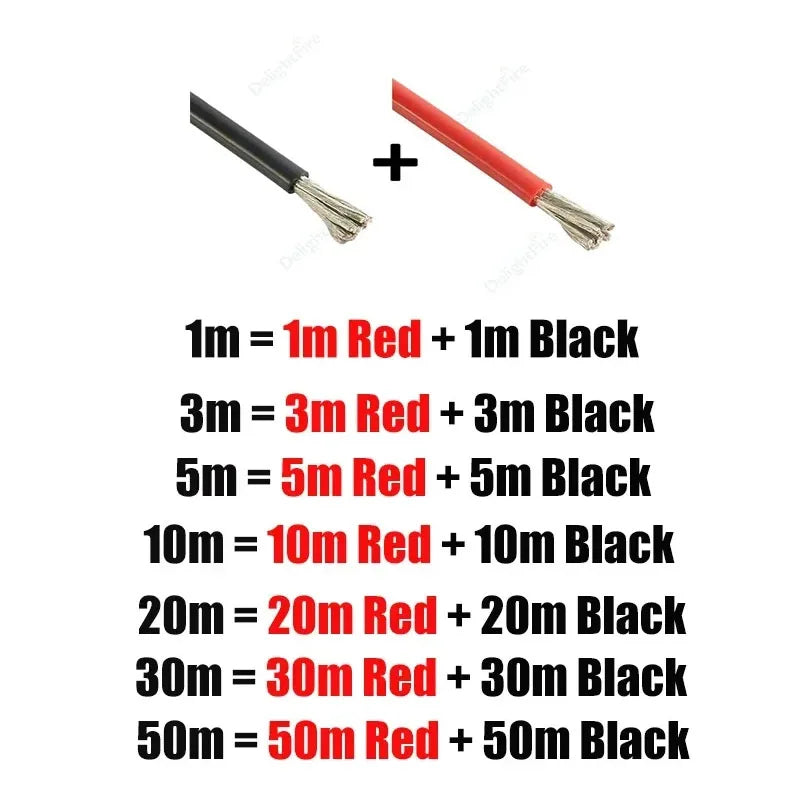 Electrical Wire Red Black Heat Resistant Silicone Cable 24 22 20 18 16 14 12 10 8 6 4 awg gauge for Car Auto Battery