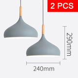 Multi Color Luster Pendant Lights Dia 16/17/24cm Restaurant Wood Hanging lighting Light Fixtures Modern E27 LED Loft Hang lamp