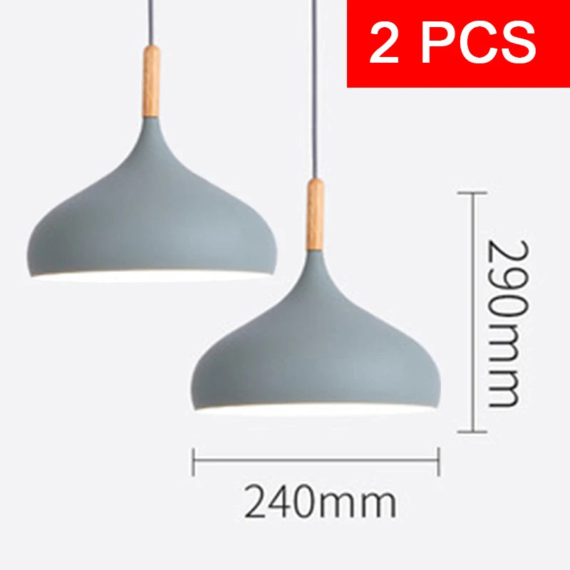 Multi Color Luster Pendant Lights Dia 16/17/24cm Restaurant Wood Hanging lighting Light Fixtures Modern E27 LED Loft Hang lamp