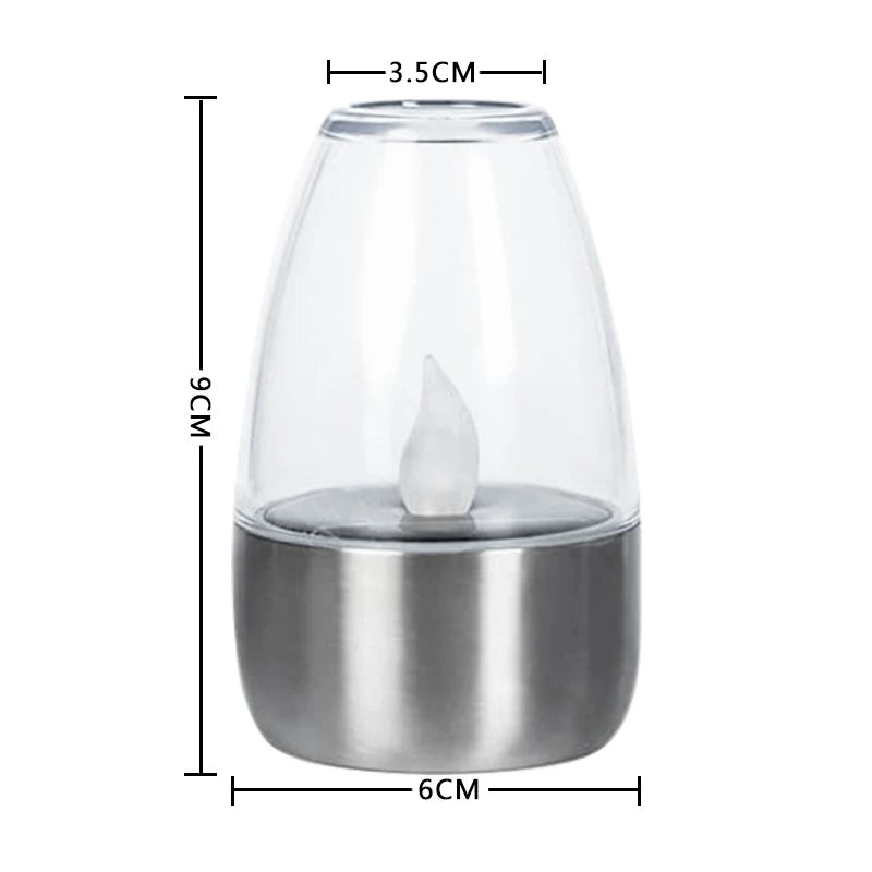 Solar lights outdoor patio LED stainless steel candle lights lawn deck decorative night lights ambient lights