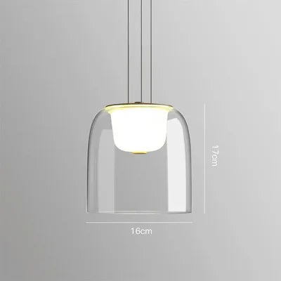 Modern Led Glass Pendant Light Bedroom Transparent Hanging Lamp Nordic Living Dining Room Lighting Kitchen Bar Suspension Lights