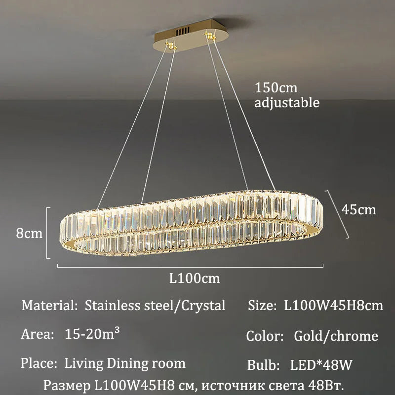 Modern Luxury Crystal Pendant Lights Home Dining Room Bar LED Lighting Lustre Decoration Indoor Ceiling Chandelier Lamp Fixtures