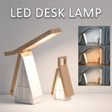 Wooden House LED Desk Lamp, USB Charging Collapsible Office Reading Lamp,Bedside Light, Room Decoration Night Light Gifts