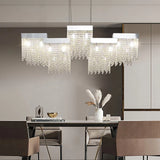 Postmodern Luxury K9 Crystal Chandelier Led G9 Chrome Steel Chandelier Dining Room Living Room Home Hanging Lighting Fixtures