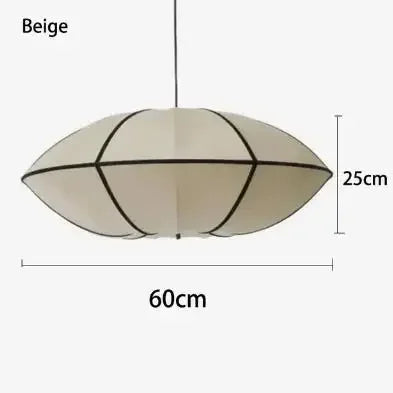Nordic Medieval Silk Lantern LED Pendant Light - Japanese Wabi-Sabi Zen Ceiling Chandelier Lamp Fixture for Living Room, Bedroom & Home Decor