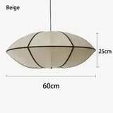 Nordic Medieval Silk Lantern LED Pendant Light - Japanese Wabi-Sabi Zen Ceiling Chandelier Lamp Fixture for Living Room, Bedroom & Home Decor