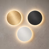 Modern Nordic Round LED Wall Lamp Aluminum Backlit Sconce Light Black White Gold Fixture for Bedroom Hallway Staircase Decor