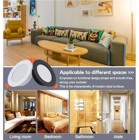 LED Waterproof Downlight Dimmable IP65 Kitchen 220V 12V 7W 9W 12W 15W Bathroom Toilet Eaves White Ceiling Lamp Spot Light