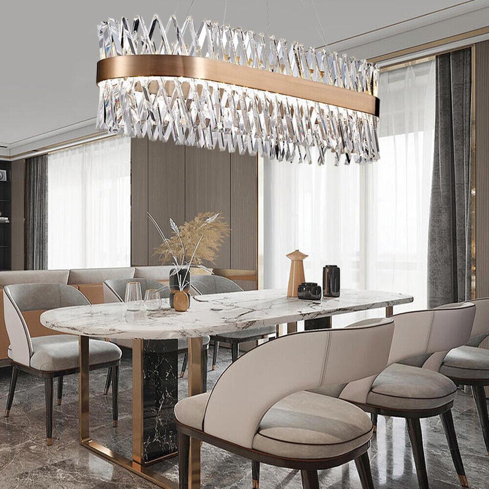 Modern Crystal Chandelier LED Kitchen Dining Room Pendant Lamp Ceiling Light