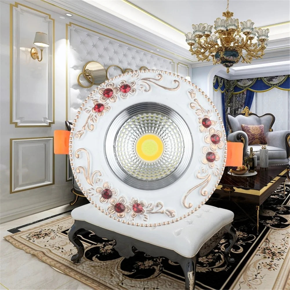 French Diamond Resin Figure LED Recessed Downlight (3W 5W 7W 10W 220V) - Decorative Art Ceiling Spotlight for Hotel Foyer, Hallway & Home Decor
