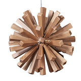 Japanese Wooden Chandeliers Retro Round Dining Table Lighting Fixtures Globe Shape Pandent Lights Living Room Home Decoration