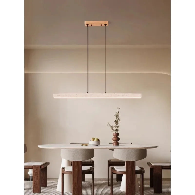 Trendy Home Decoration Round Linear Natural Stone Chandelier Lighting Lustre Para Sala Estar Hanging Lamps For Dinning Room