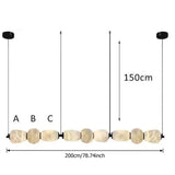 Designer Marble Alabaster Pendant Light - Natural Stone Ceiling Hanging Chandelier Fixture for Living Room, Dining Room & Home Decor