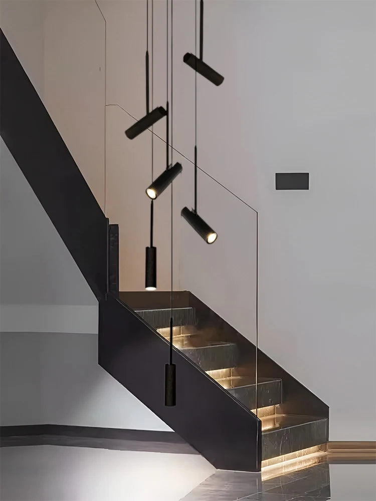 Nordic Modern LED Spotlight Staircase Chandelier Bedside Pendant Lamps Living Room Adjustable Angle Island Lights Designer Style