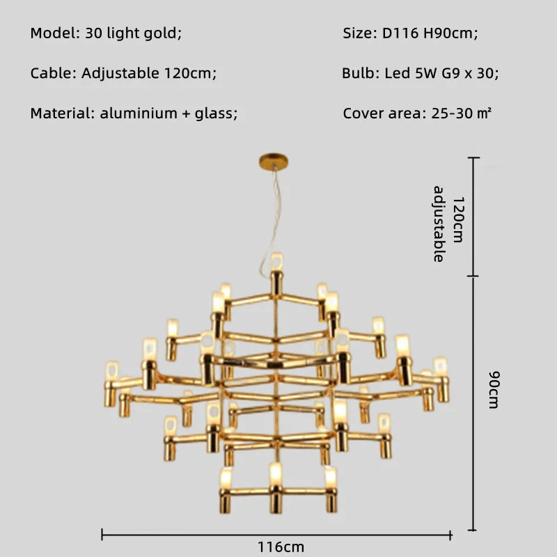 Modern Luxury Foyer G9 Led Chandelier Lustre Metal Pendant Chandelier Lighting Stairs Hanging Lamp Deco Led Indoor Light Fixture